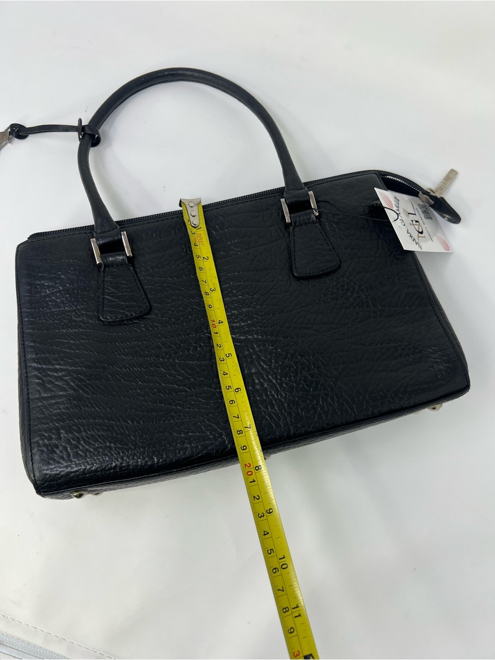 Goldpfeil W-Zip Black Leather Handbag - Picture 12 of 12